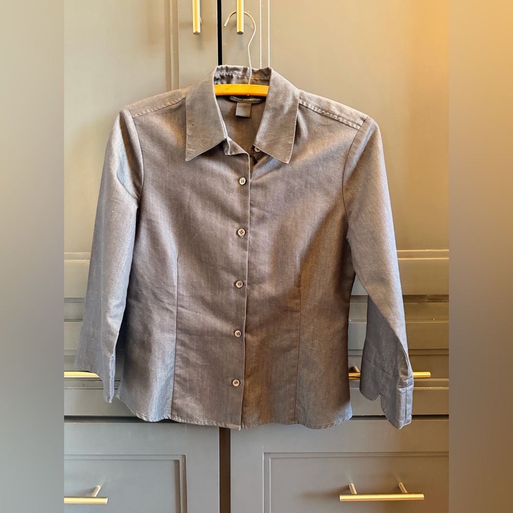 French Connection Denim Blue  Button-Up Shirt